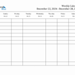 Weekly Calendar   December 22, 2024 To December 28, 2024   (Pdf | December Weekly Calendar 2024 Printable