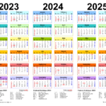 2023 2025 Three Year Calendar   Free Printable Pdf Templates | 3 Year Calendar 2022 To 2025 Printable