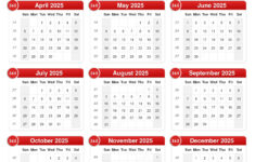 2025 Calendar | 12 Month 2025 Calendar Printable with Week Numbers