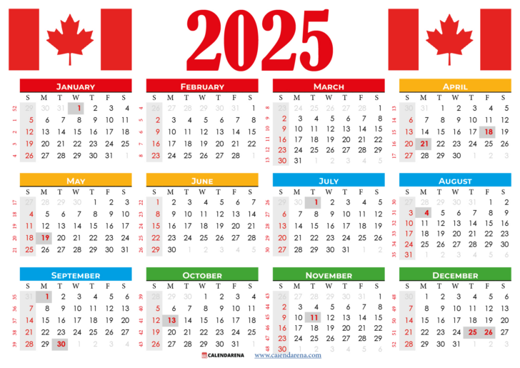 2025 Calendar Canada with Holidays Printable Free | Calendar 2025