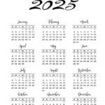 2025 Calendar Printable   18 Cute & Free 2025 Yearly Calendar | 2025 Calendar Printable Free One Page