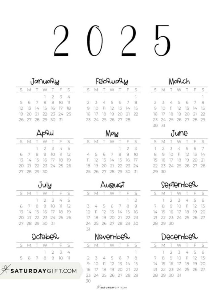 Printable 2025 Yearly Calendar | Calendar 2025