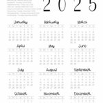 2025 Calendar Printable   18 Cute & Free 2025 Yearly Calendar | Year Printable 2025 Calendar