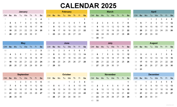 2025 12 Month Calendar Printable | Calendar 2025