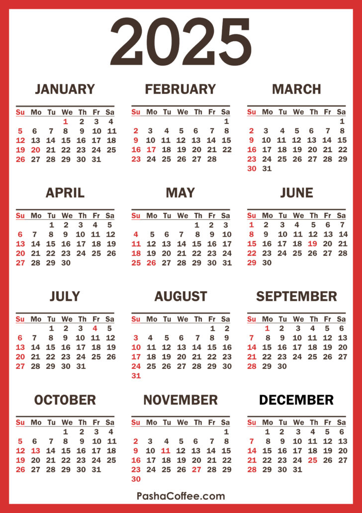 Free Printable 2025 Calendar with Holidays | Calendar 2025