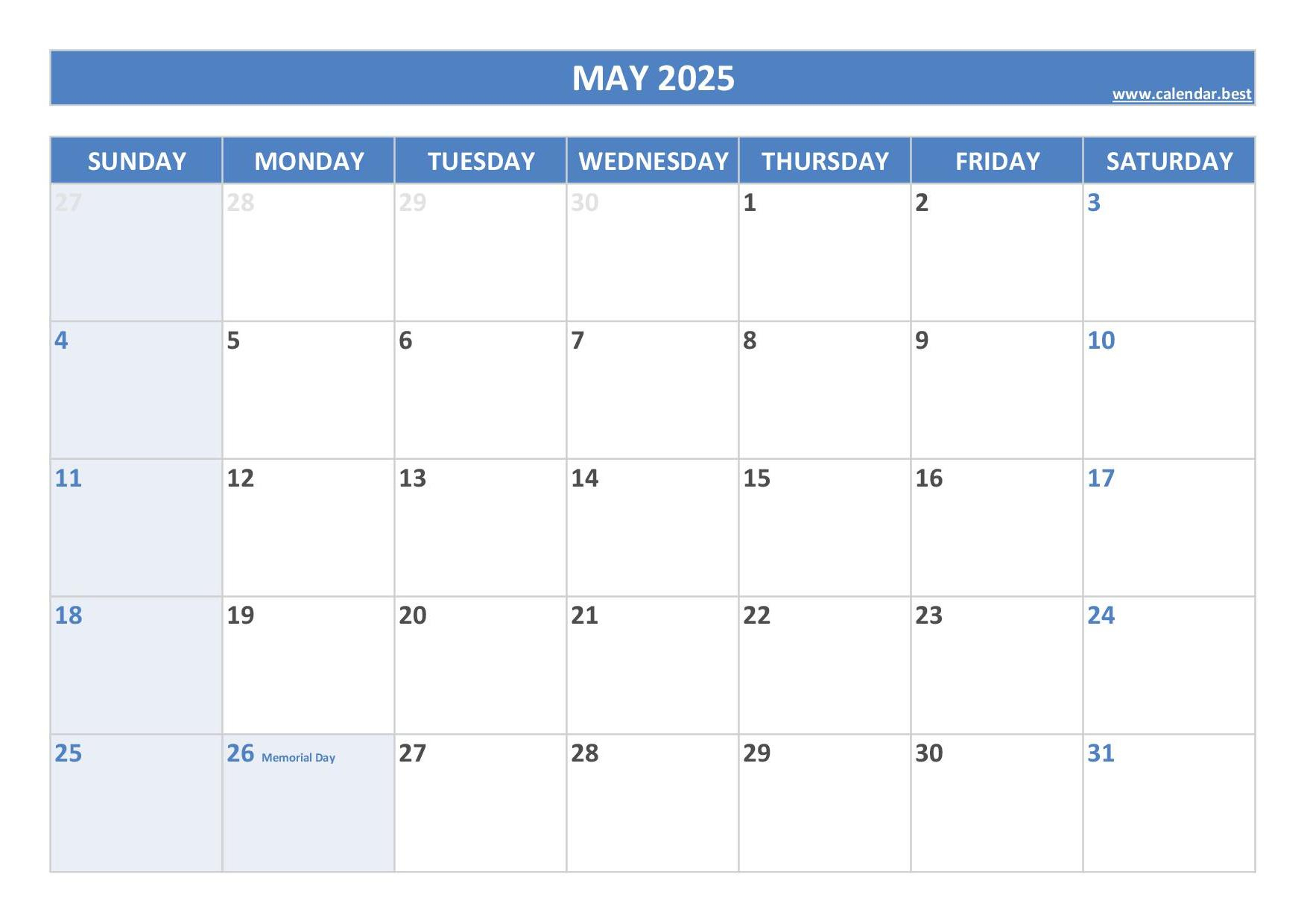 2025 Calendar With Holidays (Us Federal Holidays) | Calendar 2025