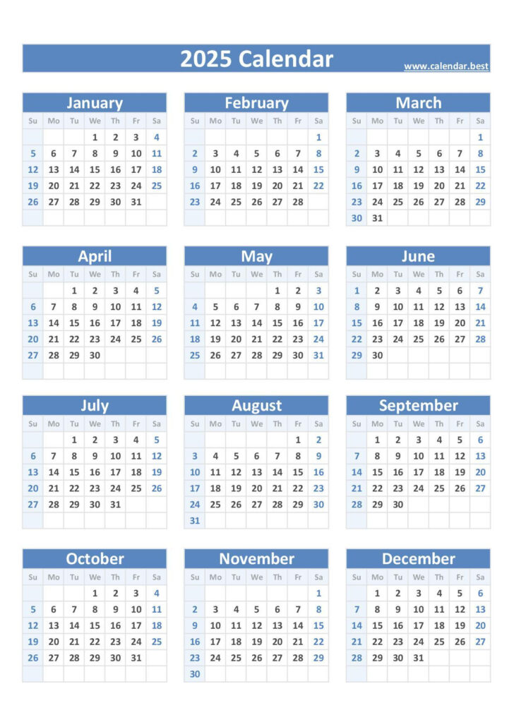 A4 Calendar 2025 Printable | Calendar 2025