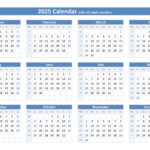 2025 Calendar With Week Numbers |  Calendar 2025