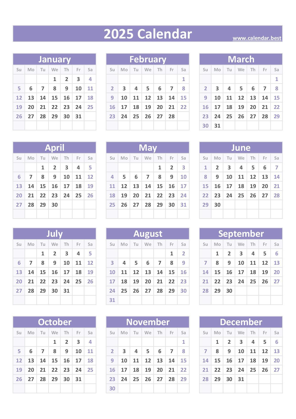 2025 Calendar With Week Numbers | Calendar 2025