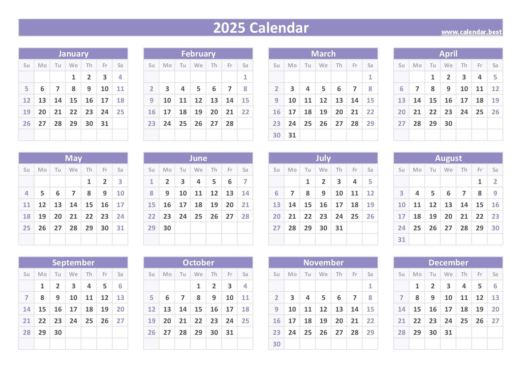 2025 Calendar With Week Numbers | Calendar Printable 2025