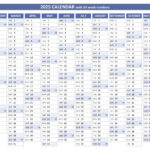 2025 Calendar With Week Numbers (Us And Iso Week Numbers) | 2025 Calendar Weeks Printable