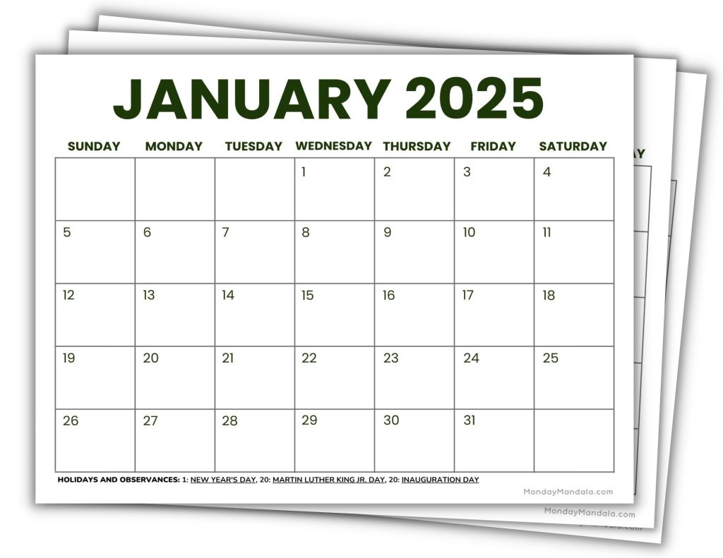 2025 Printable Calendars (56 Free Pdf Printables) | Free 2025 Printable Calendar