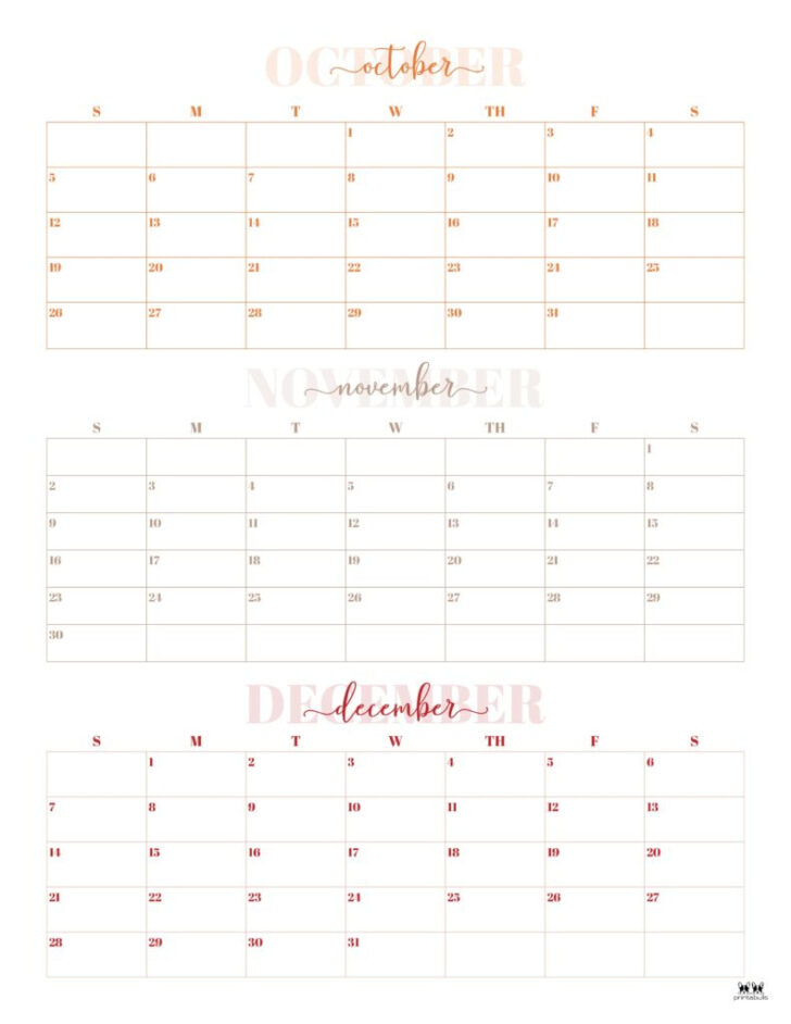 3 Month Calendar 2025 Printable | Calendar 2025