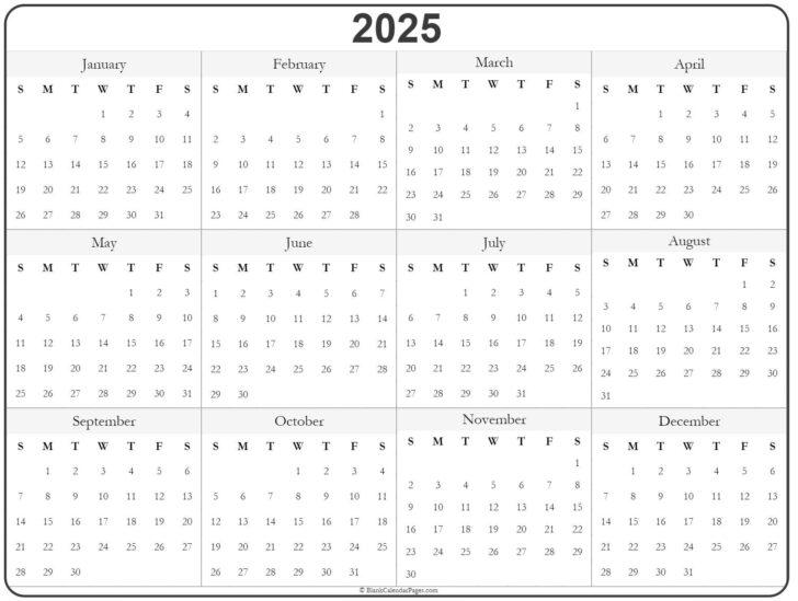 2025 Yearly Printable Calendar | Calendar 2025