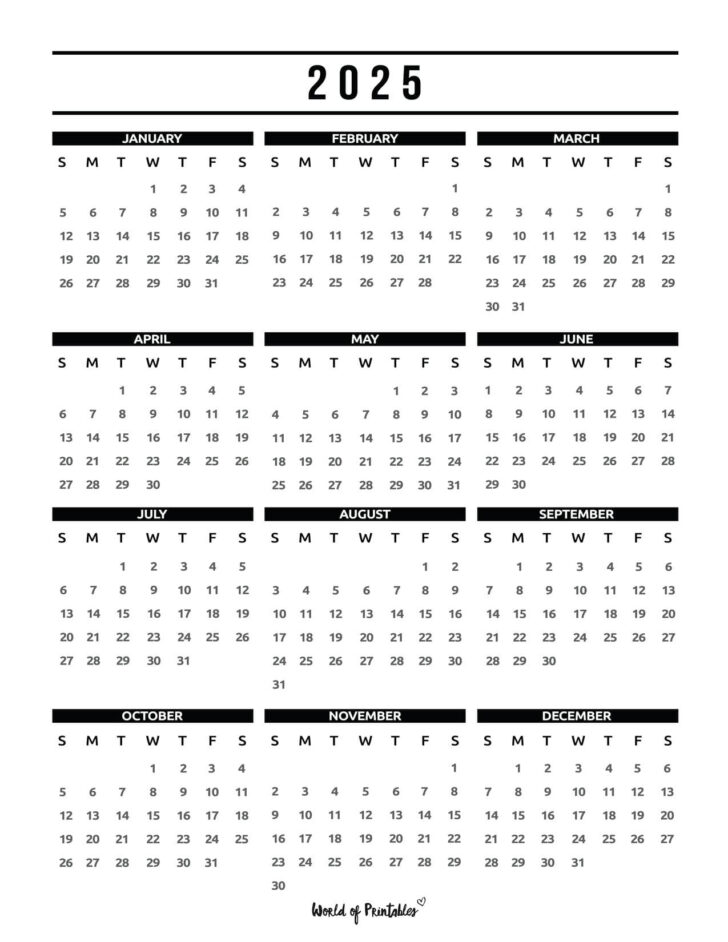 2025 Free Printable Calendar One Page | Calendar 2025