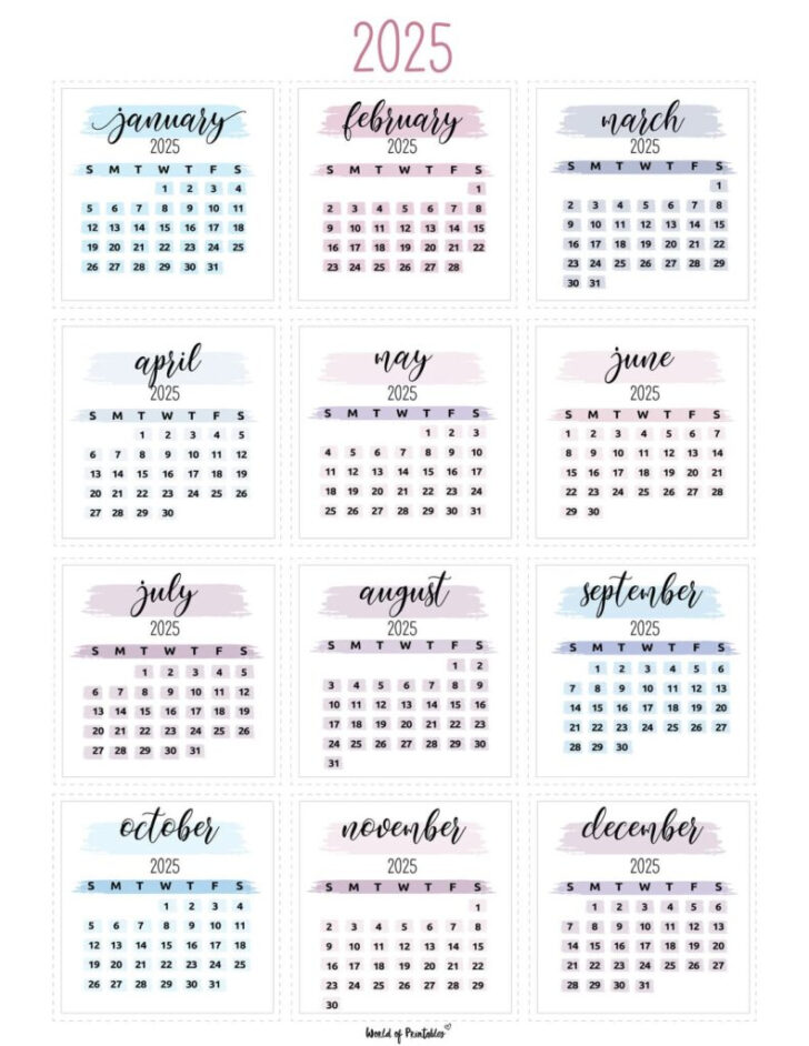 Mini Calendar 2025 Printable | Calendar 2025