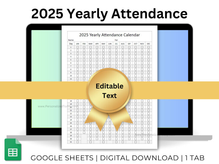 Employee Attendance Calendar 2025 Printable | Calendar 2025