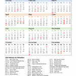 Annual Calendar 2025 With Philippines Holidays | 2025 Calendar Philippines With Holidays Printable