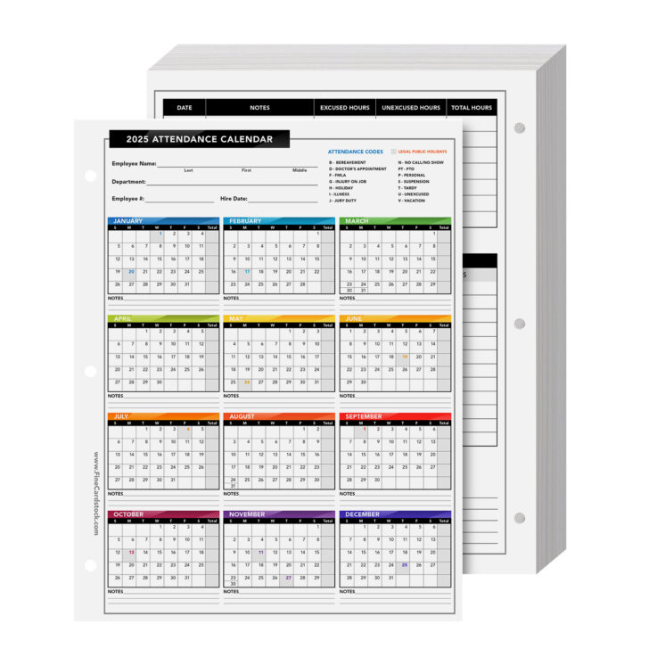 Free Printable Employee Attendance Calendar 2025 | Calendar 2025