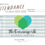 Attendance Sheet: 2024 2025 Attendance Calendar For Homeschool |  Calendar 2025