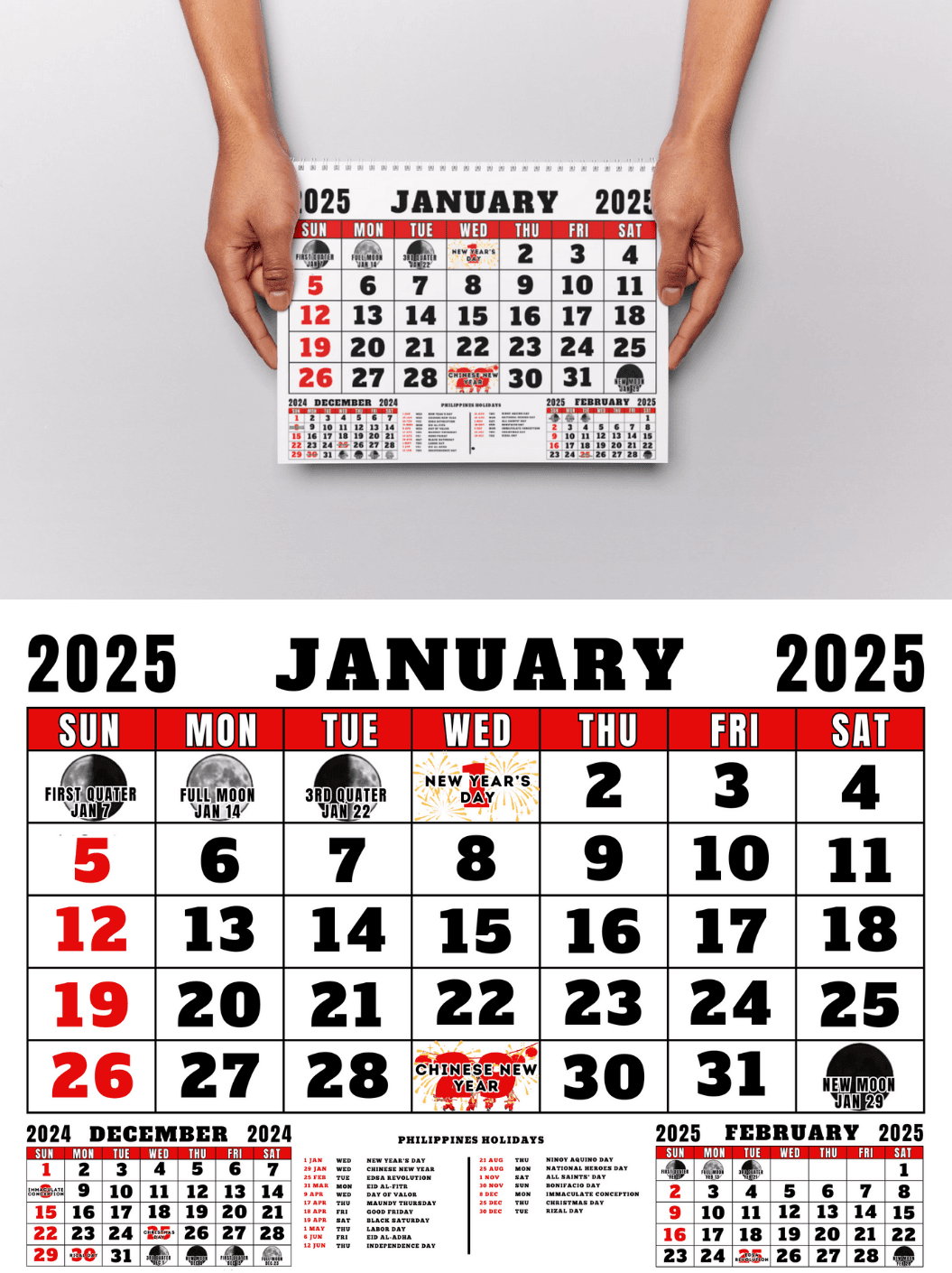 Calendar 2025 Editable Canva Templatepopprintph25 - Raket.ph | 2025 Calendar Philippines With Holidays Printable