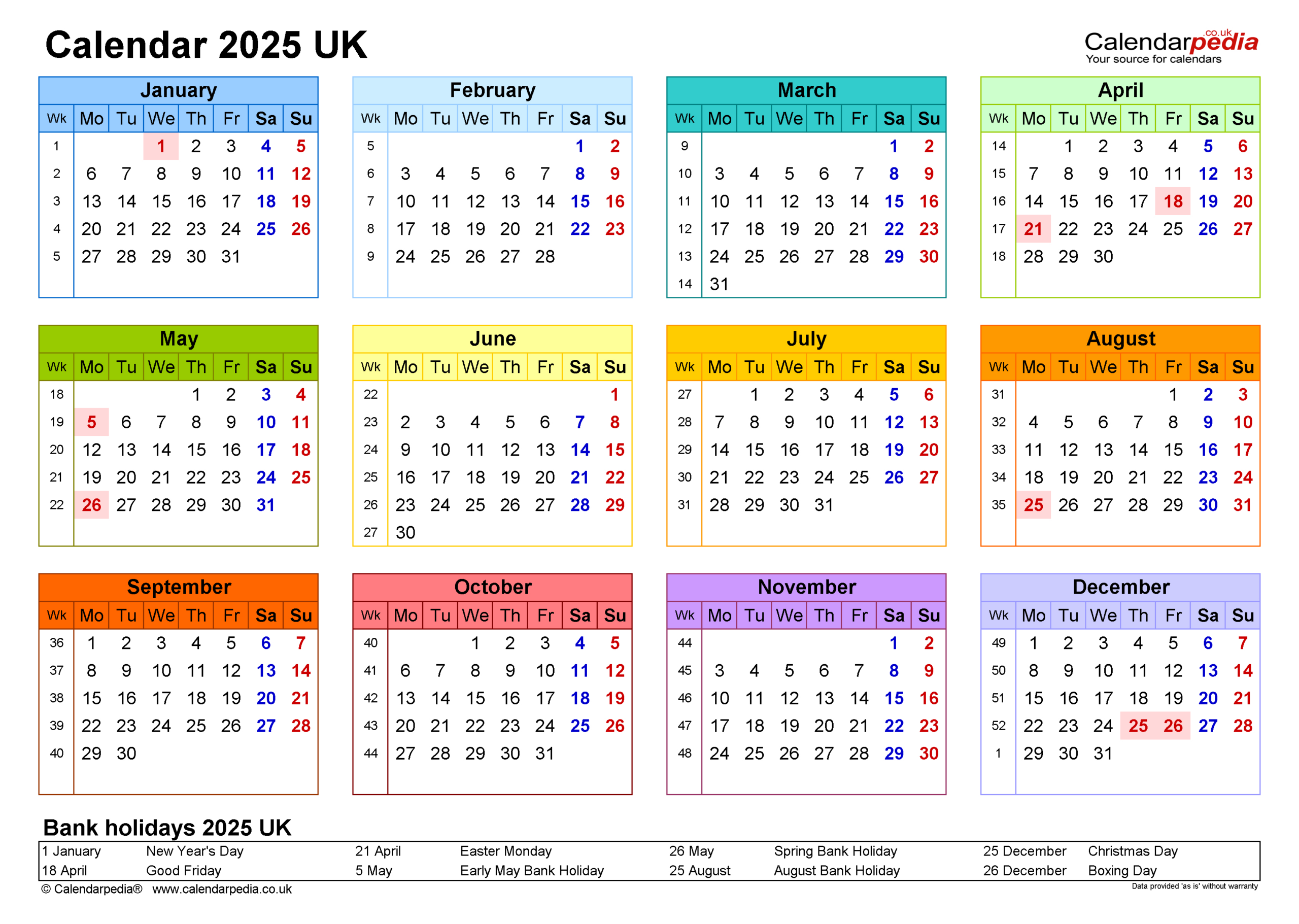 Calendar 2025 (Uk) - Free Printable Microsoft Word Templates | Printable Editable Calendar 2025