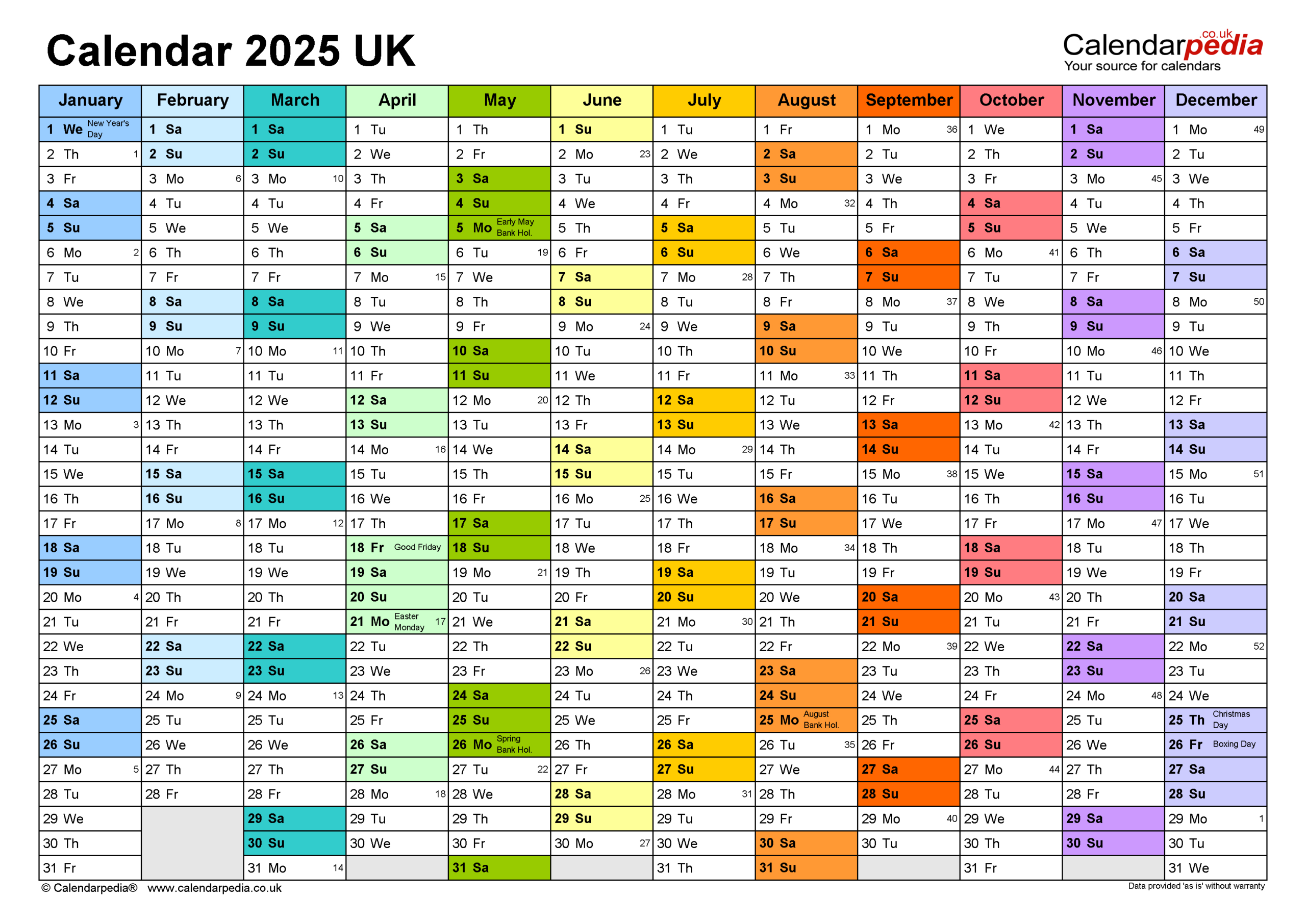 Calendar 2025 (Uk) - Free Printable Pdf Templates | 2025 Calendar Planner Printable