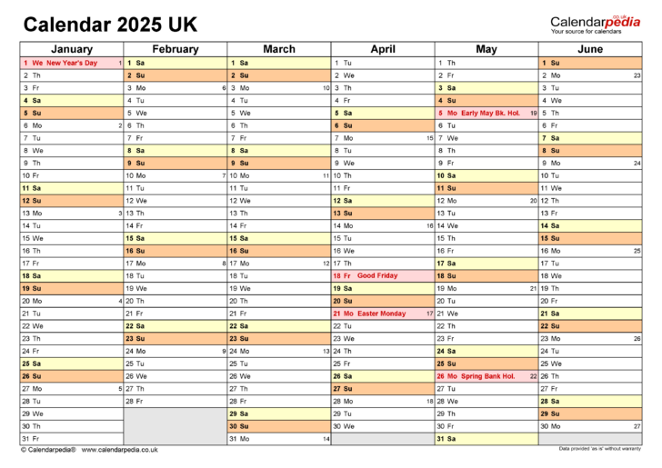 2025 Calendar UK Printable | Calendar 2025