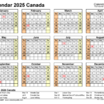 Canada Calendar 2025   Free Printable Pdf Templates | 2025 Calendar Canada Printable