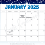 Cute 2025 Free Printable Monthly Calendars   Cassie Smallwood | 2025 Monthly Calendar With Holidays Printable Free