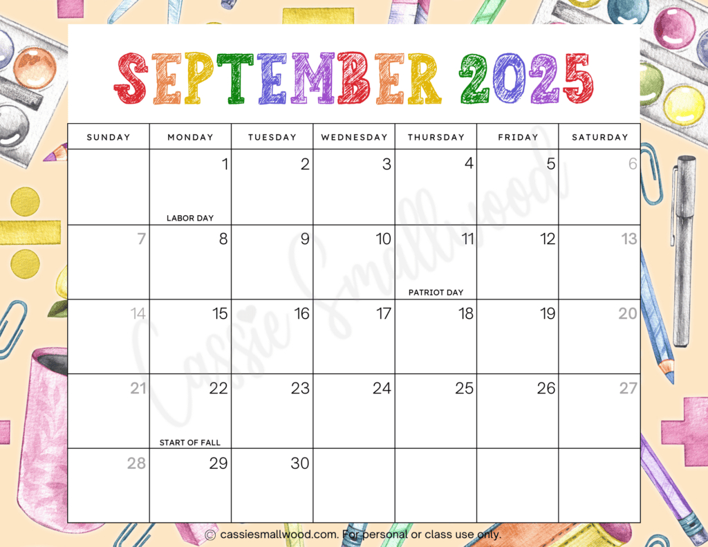 Cute 2025 Free Printable Monthly Calendars - Cassie Smallwood | Calendar 2025