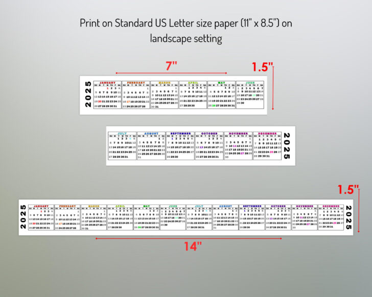 Strip Calendar 2025 Printable | Calendar 2025