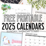 Download 2025 Printable Calendar Templates And 2025 Planners | 2025 Free Printable Monthly Calendar