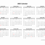 Download Blank Calendar 2025 (12 Months On One Page, Horizontal) |  Calendar 2025