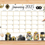 Editable January 2025 Calendar, Happy New Year With Cute Gnomes |  Calendar 2025