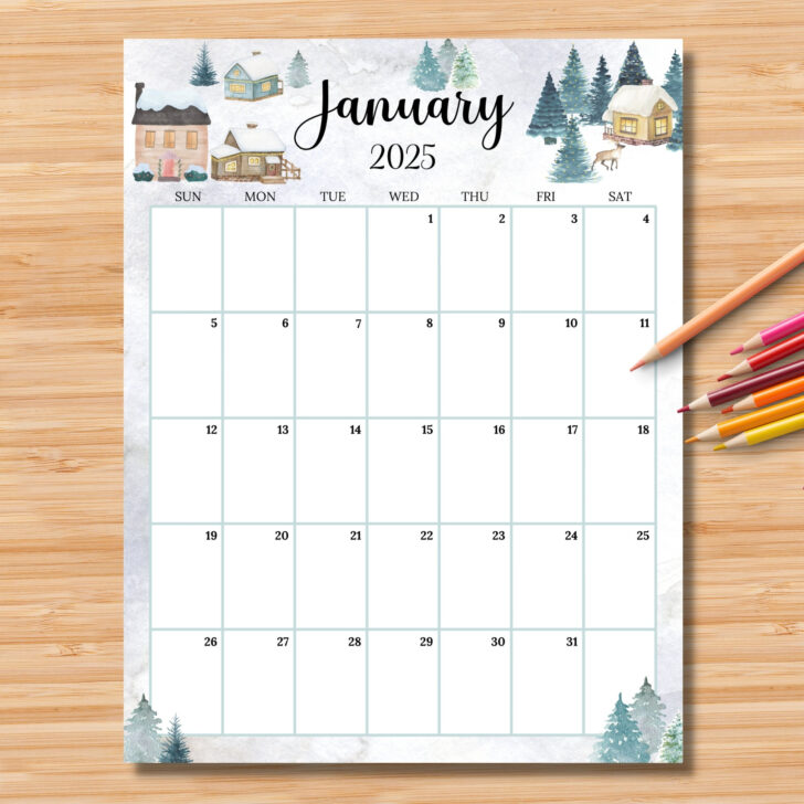 Vertical January 2025 Calendar Printable | Calendar 2025