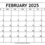 February 2025 Printable Calendar | Free Printable Calendar.Com 2025