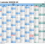 Financial Calendars 2025/26 Uk In Pdf Format | Fiscal Calendar 2025 Printable