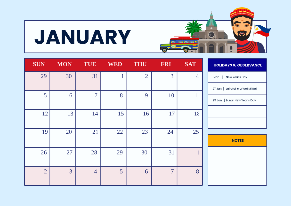 Free 2025 Calendar Philippine Holidays Template - Edit Online | 2025 Calendar Philippines With Holidays Printable