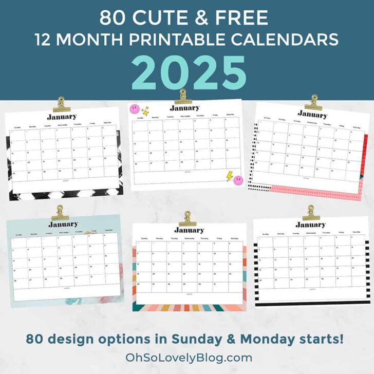 Free 2025 Printable Calendar by Month | Calendar 2025