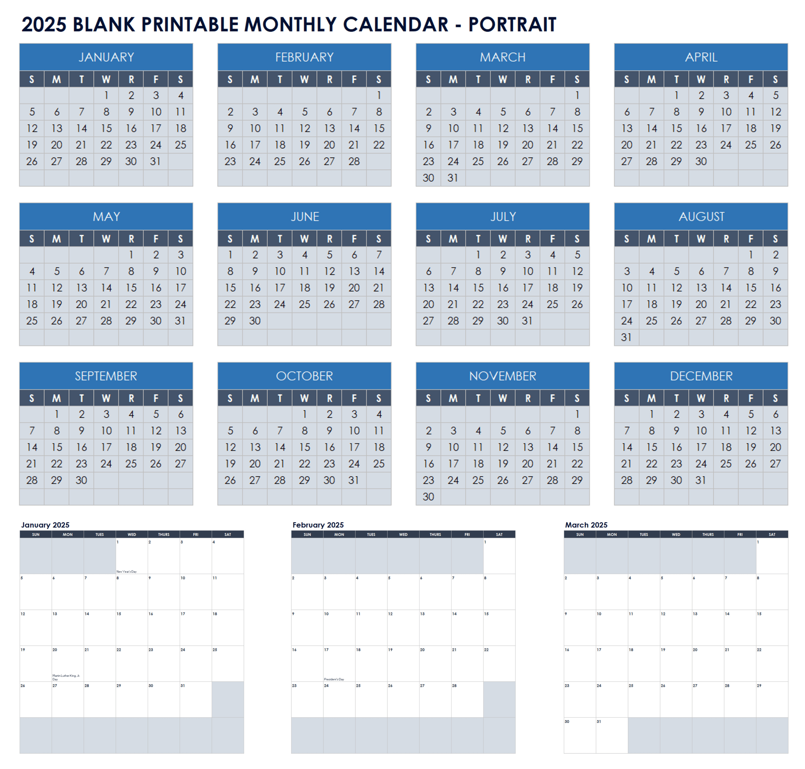 Free Blank Calendar Templates - Smartsheet | Calendar 2025