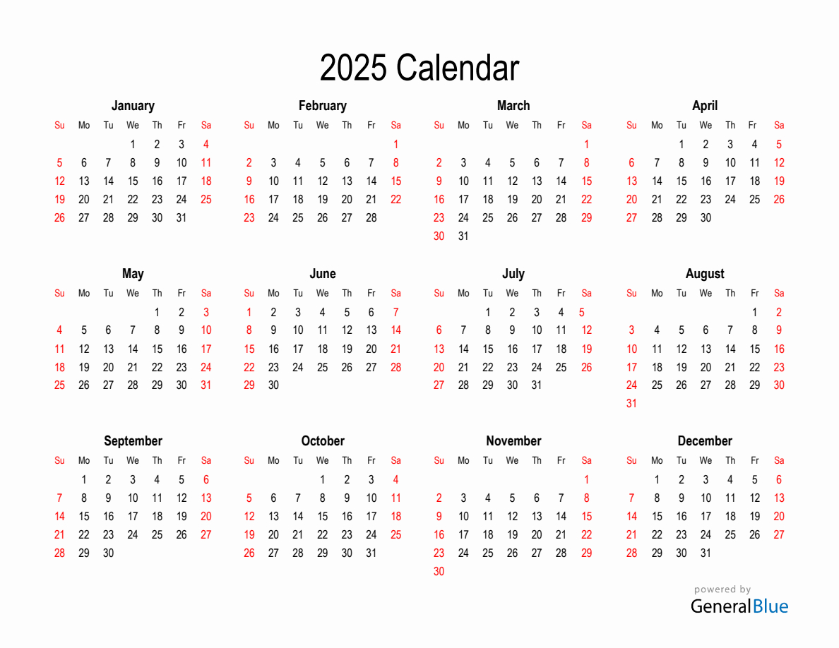 Free Calendar For 2025 | Calendar 2025