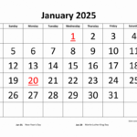 Free Download Printable Calendar 2025, Large Font Design | 2025 Printable Calendar Monthly