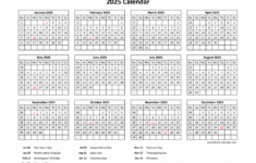 Free Download Printable Calendar 2025 With Us Federal Holidays | Free Printable 2025 Yearly Calendar With Holidays