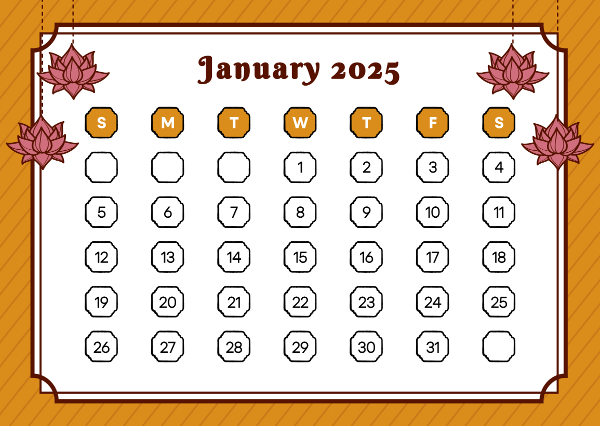 Free January 2025 Calendar With India Holidays Template - Edit | January 2025 Calendar With Indian Holidays Printable