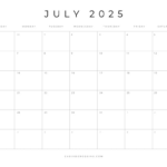 Free Printable 2025 Blank Calendar Templates (All 12 Months) |  Calendar 2025