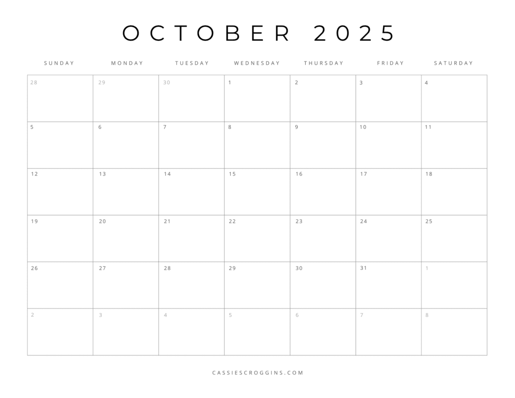 Free Printable 2025 Blank Calendar Templates (All 12 Months) | Printable 2025 Monthly Calendar With Holidays