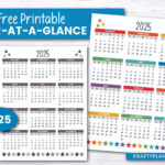 Free Printable 2025 Year At A Glance — Krafty Planner | 2025 Calendar At A Glance Printable