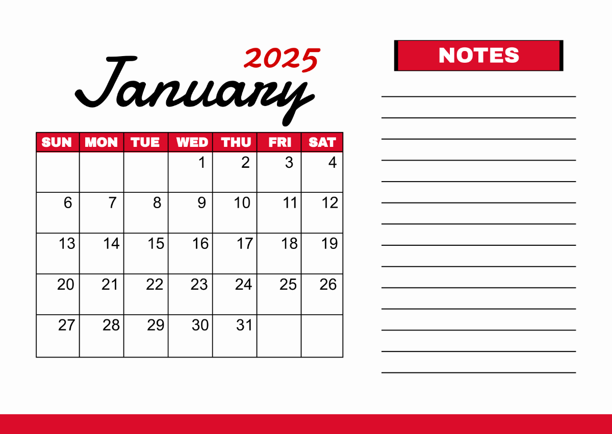 Free Printable January 2025 Calendar Template - Edit Online | January 2025 Calendar Printable Edit