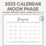 Full Moon Calendar 2025 Printable Pdf, Full Moon Printable, Full | 2025 Full Moon Calendar Printable